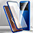 Luxury Aluminum Metal Frame Mirror Cover Case 360 Degrees P01 for Vivo X Note Blue