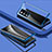 Luxury Aluminum Metal Frame Mirror Cover Case 360 Degrees P01 for Vivo X70 Pro+ Plus 5G Blue