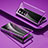 Luxury Aluminum Metal Frame Mirror Cover Case 360 Degrees P01 for Vivo X70 Pro+ Plus 5G Purple