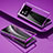 Luxury Aluminum Metal Frame Mirror Cover Case 360 Degrees P01 for Vivo X80 5G Purple