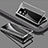 Luxury Aluminum Metal Frame Mirror Cover Case 360 Degrees P01 for Vivo Y21 Silver