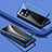 Luxury Aluminum Metal Frame Mirror Cover Case 360 Degrees P01 for Vivo Y32 4G Blue