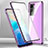 Luxury Aluminum Metal Frame Mirror Cover Case 360 Degrees P01 for Vivo Y55s (2021) Purple