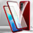 Luxury Aluminum Metal Frame Mirror Cover Case 360 Degrees P01 for Vivo Y72t Red