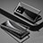 Luxury Aluminum Metal Frame Mirror Cover Case 360 Degrees P02 for Vivo iQOO Neo6 5G Black