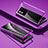 Luxury Aluminum Metal Frame Mirror Cover Case 360 Degrees P02 for Vivo iQOO Neo6 5G Purple