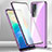 Luxury Aluminum Metal Frame Mirror Cover Case 360 Degrees P02 for Vivo Y74s 5G Purple