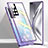 Luxury Aluminum Metal Frame Mirror Cover Case 360 Degrees P03 for Huawei Honor V40 5G Purple