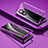 Luxury Aluminum Metal Frame Mirror Cover Case 360 Degrees P03 for Huawei Nova 9 SE Purple