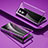 Luxury Aluminum Metal Frame Mirror Cover Case 360 Degrees P03 for Vivo Y74s 5G Purple