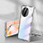 Luxury Aluminum Metal Frame Mirror Cover Case 360 Degrees P04 for OnePlus Ace 2 5G Silver