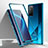 Luxury Aluminum Metal Frame Mirror Cover Case 360 Degrees T01 for Huawei Honor X10 5G Blue