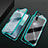 Luxury Aluminum Metal Frame Mirror Cover Case 360 Degrees T03 for Huawei Nova 6 5G Cyan