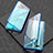 Luxury Aluminum Metal Frame Mirror Cover Case 360 Degrees T03 for Oppo R17 Neo Blue