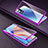 Luxury Aluminum Metal Frame Mirror Cover Case 360 Degrees T03 for Oppo Reno4 5G Purple