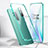 Luxury Aluminum Metal Frame Mirror Cover Case 360 Degrees T04 for OnePlus 8 Pro Green