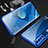 Luxury Aluminum Metal Frame Mirror Cover Case 360 Degrees T04 for Oppo Reno3 Pro Blue