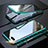 Luxury Aluminum Metal Frame Mirror Cover Case 360 Degrees T05 for Oppo R15X Green