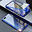 Luxury Aluminum Metal Frame Mirror Cover Case 360 Degrees T08 for Oppo K1 Blue