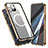 Luxury Aluminum Metal Frame Mirror Cover Case 360 Degrees with Mag-Safe Magnetic for Apple iPhone 15 Pro Gold