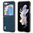 Luxury Leather Matte Finish and Plastic Back Cover Case AD2 for Samsung Galaxy Z Flip5 5G Blue