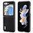 Luxury Leather Matte Finish and Plastic Back Cover Case AD4 for Samsung Galaxy Z Flip5 5G Black