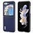 Luxury Leather Matte Finish and Plastic Back Cover Case AD4 for Samsung Galaxy Z Flip5 5G Blue