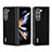 Luxury Leather Matte Finish and Plastic Back Cover Case AD8 for Samsung Galaxy Z Fold5 5G Black