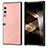 Luxury Leather Matte Finish and Plastic Back Cover Case B01H for Huawei Honor V Purse 5G Rose Gold