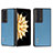 Luxury Leather Matte Finish and Plastic Back Cover Case B02H for Huawei Honor Magic V2 5G Blue