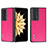 Luxury Leather Matte Finish and Plastic Back Cover Case B02H for Huawei Honor Magic V2 5G Hot Pink