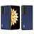 Luxury Leather Matte Finish and Plastic Back Cover Case B02H for Huawei Honor Magic V2 5G Navy Blue