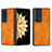 Luxury Leather Matte Finish and Plastic Back Cover Case B03H for Huawei Honor Magic V2 Ultimate 5G Orange