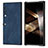 Luxury Leather Matte Finish and Plastic Back Cover Case B03H for Huawei Honor V Purse 5G Blue