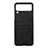 Luxury Leather Matte Finish and Plastic Back Cover Case B04 for Samsung Galaxy Z Flip3 5G Black