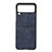 Luxury Leather Matte Finish and Plastic Back Cover Case B04 for Samsung Galaxy Z Flip3 5G Blue