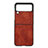 Luxury Leather Matte Finish and Plastic Back Cover Case B04 for Samsung Galaxy Z Flip3 5G Brown