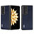 Luxury Leather Matte Finish and Plastic Back Cover Case B04H for Huawei Honor Magic V2 5G Blue