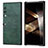 Luxury Leather Matte Finish and Plastic Back Cover Case B04H for Huawei Honor V Purse 5G Green