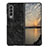 Luxury Leather Matte Finish and Plastic Back Cover Case B05 for Samsung Galaxy Z Fold3 5G