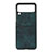 Luxury Leather Matte Finish and Plastic Back Cover Case B06 for Samsung Galaxy Z Flip3 5G Green
