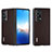 Luxury Leather Matte Finish and Plastic Back Cover Case B10H for Huawei Honor Magic Vs2 5G Brown