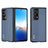 Luxury Leather Matte Finish and Plastic Back Cover Case B15H for Huawei Honor Magic Vs2 5G Blue