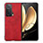 Luxury Leather Matte Finish and Plastic Back Cover Case BH1 for Huawei Honor Magic V 5G Red