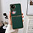 Luxury Leather Matte Finish and Plastic Back Cover Case BH1 for Huawei P50 Pocket Green