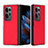 Luxury Leather Matte Finish and Plastic Back Cover Case BH13 for Oppo Find N2 5G Red