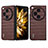 Luxury Leather Matte Finish and Plastic Back Cover Case BH16 for Oppo Find N3 5G Brown