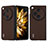 Luxury Leather Matte Finish and Plastic Back Cover Case BH17 for OnePlus Open 5G Brown