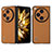 Luxury Leather Matte Finish and Plastic Back Cover Case BH17 for Oppo Find N3 5G Light Brown