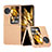 Luxury Leather Matte Finish and Plastic Back Cover Case BH17 for Oppo Find N3 Flip 5G Gold